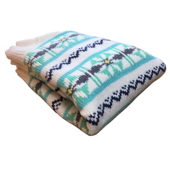 American Eagle Chunky Oversized Sweater Womens Fair Isle Snowflake Size S - Picture 9 of 9